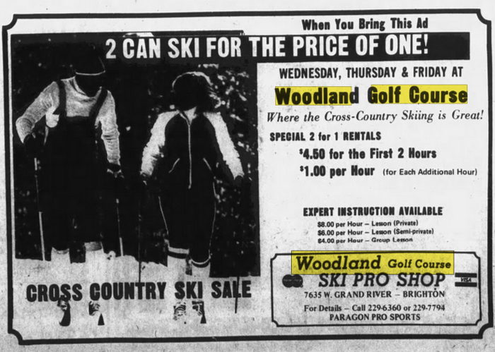 Woodlands Golf Course - Feb 7 1979 Ad